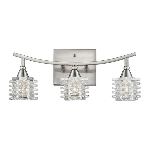 Matrix 3-Light Vanity Lamp in Satin Nickel with Clear Glass