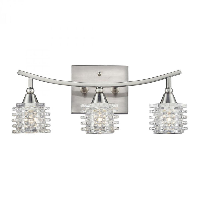 Matrix 3-Light Vanity Lamp in Satin Nickel with Clear Glass