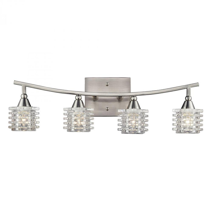 Matrix 4-Light Vanity Lamp in Satin Nickel with Clear Glass