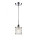 Ezra 1-Light Mini Pendant in Polished Chrome with Textured Clear Crystal