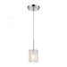 Ezra 1-Light Mini Pendant in Polished Chrome with Textured Clear Crystal