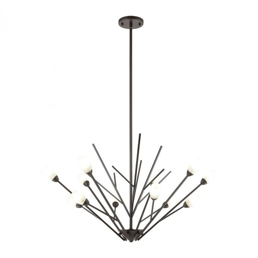 Ocotillo 12-Light Chandelier in Oil Rubbed Bronze with Frosted Glass