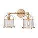 Merrick 2-Light vanity light in  Satin Brass