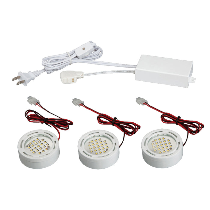 MINIPUCK KIT,LED,3LT,DOWN,WHT