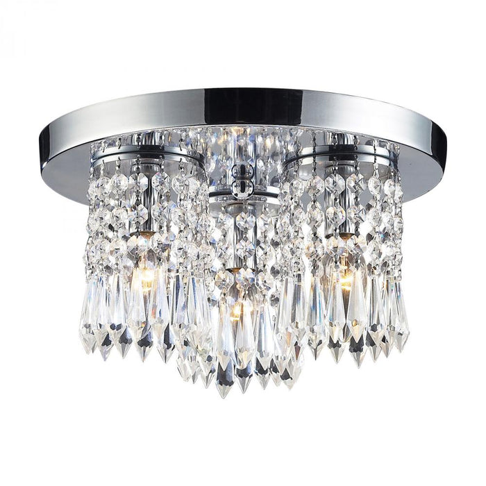 Optix 3-Light Semi Flush in Polished Chrome with 32% Lead Crystal