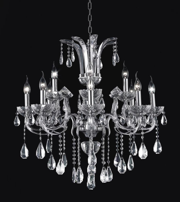 12 Light Up Chandelier with Chrome finish