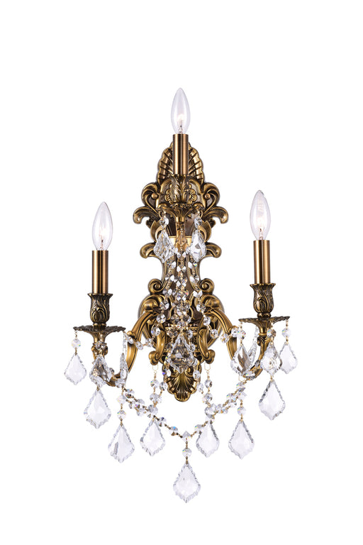 3 Light Wall Sconce with French Gold finish