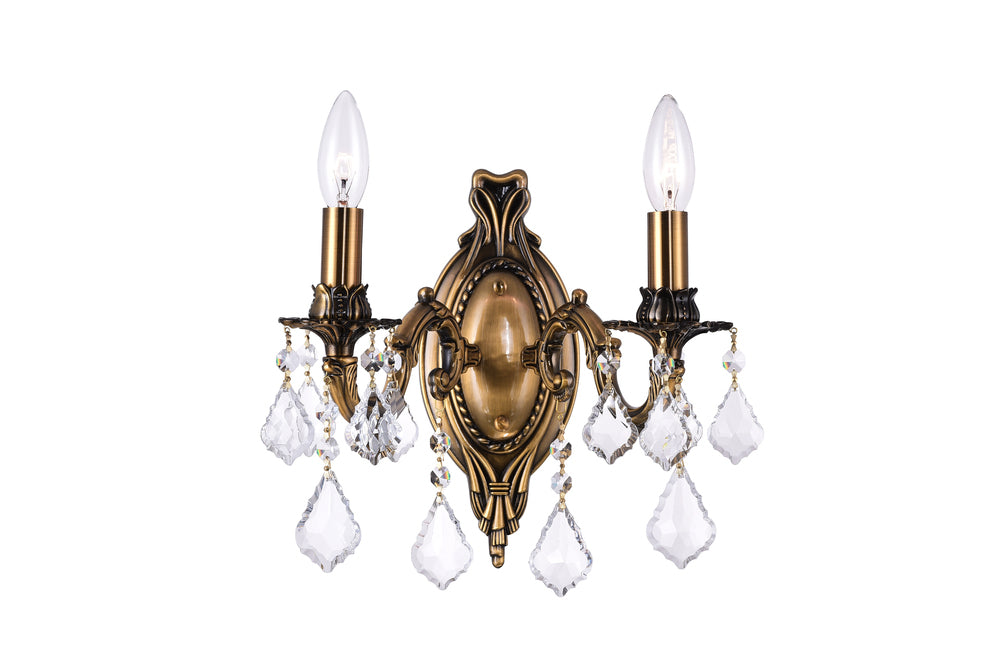 2 Light Wall Sconce with French Gold finish