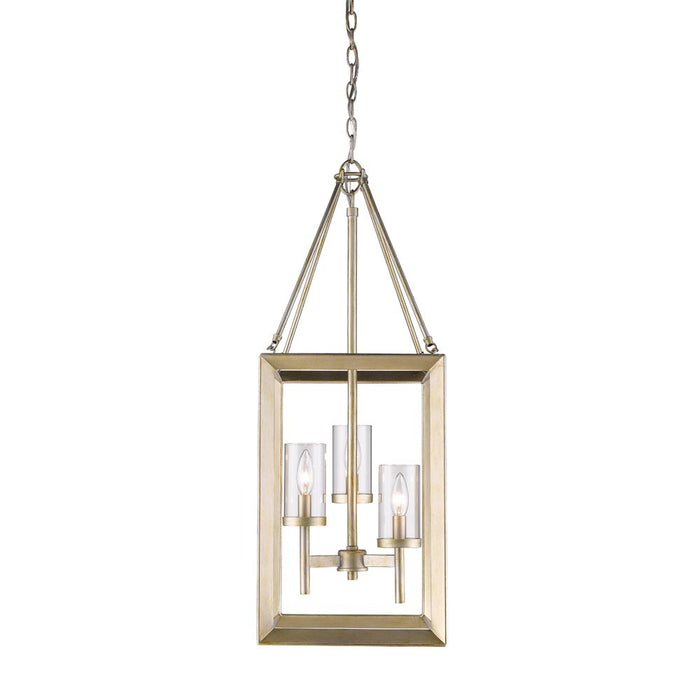 Smyth 3 Light Pendant (White Gold & Clear Glass)