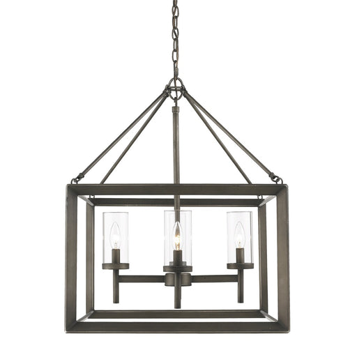 Smyth 4 Light Chandelier (Gunmetal Bronze & Clear Glass)