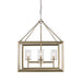 Smyth 4 Light Chandelier (White Gold & Clear Glass)