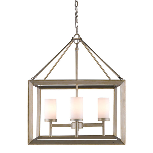 Smyth 4 Light Chandelier (White Gold & Opal Glass)