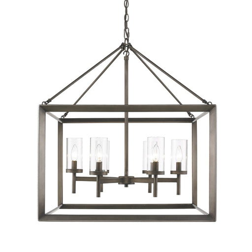 Smyth 6 Light Chandelier (Gunmetal Bronze & Clear Glass)