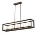 Smyth 5 Light Linear Pendant (Gunmetal Bronze & Opal Glass)