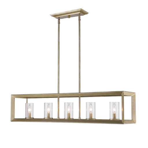 Smyth 5 Light Linear Pendant (White Gold & Clear Glass)