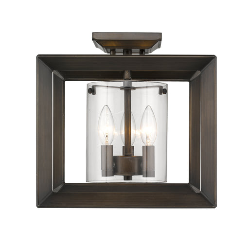 Smyth Semi-Flush (Low Profile) (Gunmetal Bronze & Clear Glass)