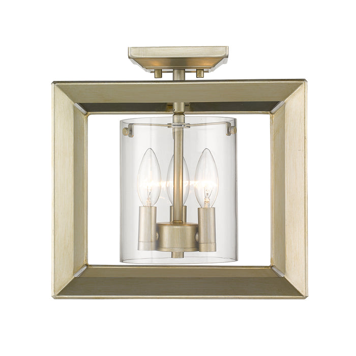 Smyth Semi-Flush (Low Profile) (White Gold & Clear Glass)