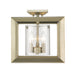 Smyth Semi-Flush (Low Profile) (White Gold & Clear Glass)