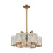 Compartir 7-Light Chandelier in Satin Brass with Perforated Metal Shade