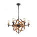 Kingston 6-Light Chandelier in Oil Rubbed Bronze and Brushed Antique Brass