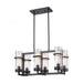 Holbrook 6-Light Linear Chandelier in Oil Rubbed Bronze with Clear Blown Glass