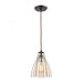 Matilda 1-Light Mini Pendant in Oil Rubbed Bronze with Amber Wavy Glass