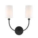 Libby Langdon For Crystorama Sylvan 2 Light Black Forged Sconce