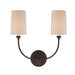 Libby Langdon for Crystorama Sylvan 2 Light Dark Bronze Sconce