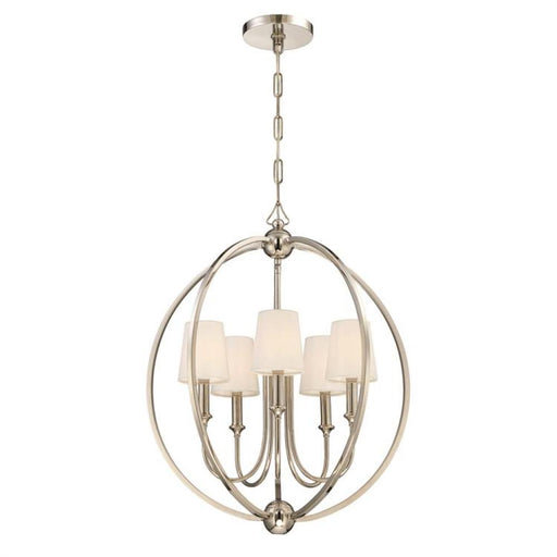 Libby Langdon for Crystorama Sylvan 5 Light Polished Nickel Chandelier