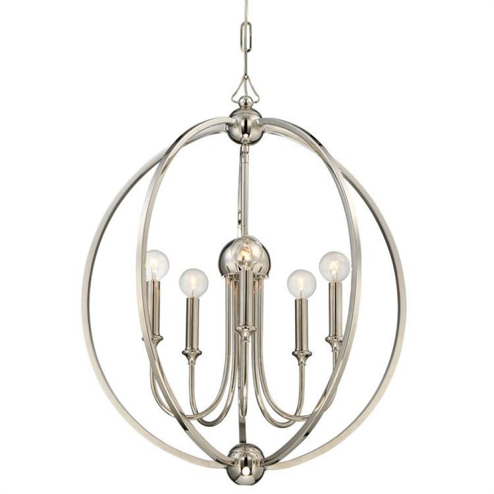 Libby Langdon for Crystorama Sylvan 5 Light Polished Nickel Chandelier