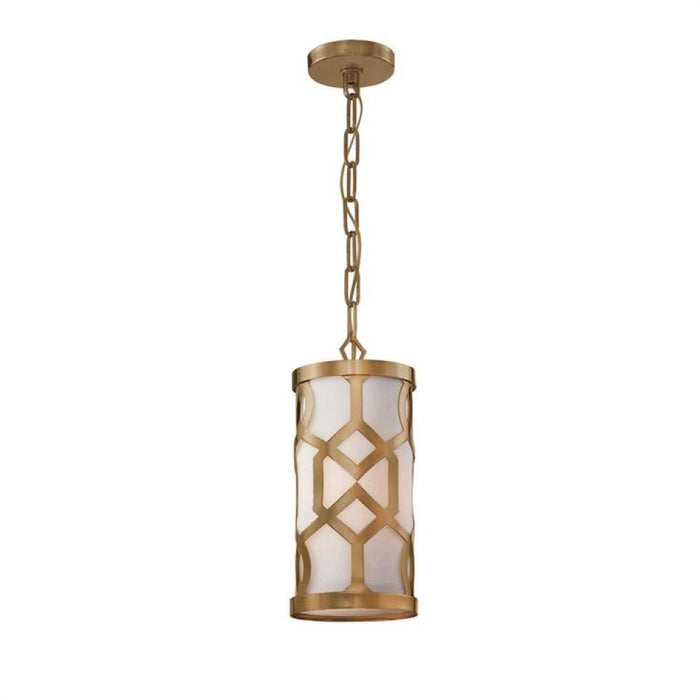 Libby Langdon for Crystorama Jennings 1 Light Aged Brass Pendant