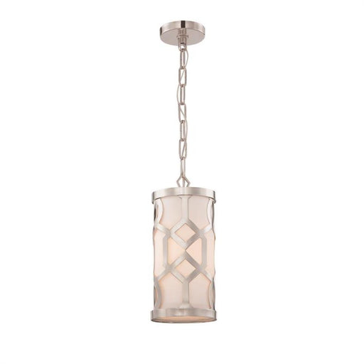 Libby Langdon for Crystorama Jennings 1 Light Polished Nickel Pendant