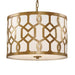 Libby Langdon for Crystorama Jennings 3 Light Aged Brass Chandelier