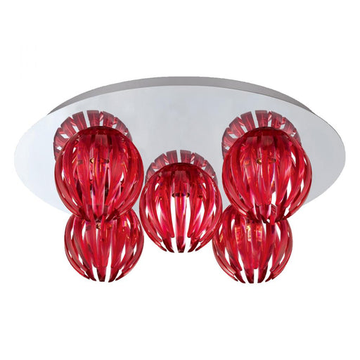 COSMO,5LT FLUSHMOUNT,CHR/RED