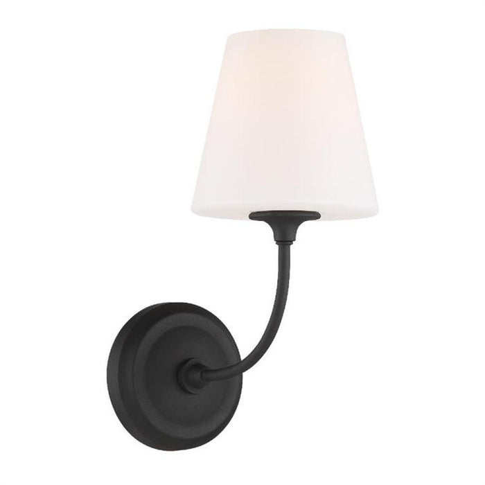 Libby Langdon for Crystorama Sylvan 1 Light Black Forged Wall Mount