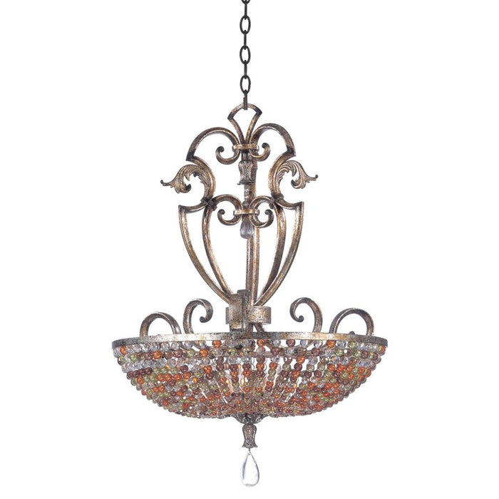 Chesapeake 6 Light 24.5 Inch Pendant With Beaded Bowl Shade