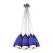 Vesta 12-Light Nesting Pendant Fixture in Satin Nickel with Blue Glass