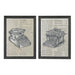 Antique Typewriter Prints on Glass (2-piece Set)