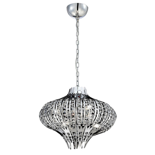 MONICA,6LT CHANDELIER,CHR/CLR