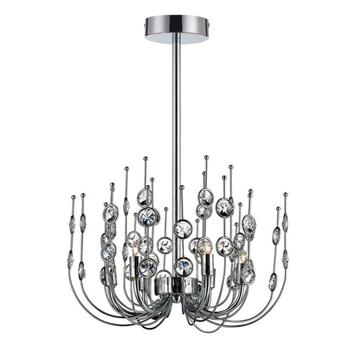 VICE,6LT CHANDELIER,CHROME/CLR