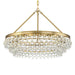 Calypso 6 Light Crystal Teardrop Vibrant Gold Chandelier