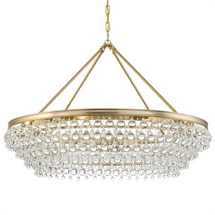 Calypso 8 Light Crystal Teardrop Vibrant Gold Chandelier