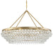 Calypso 8 Light Crystal Teardrop Vibrant Gold Chandelier