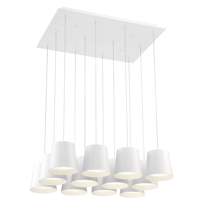 BORTO,12LT LED CHANDELIER,WHT