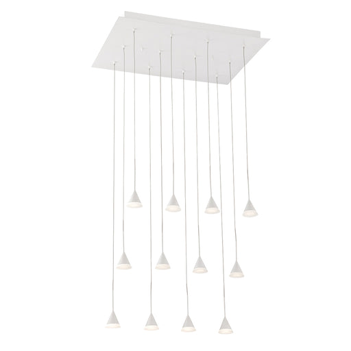 ALBION,12LT LED CHANDELIER,WHT