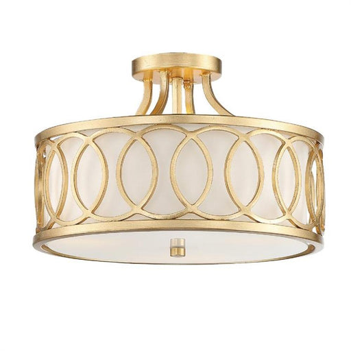 Libby Langdon for Crystorama Graham 3 Light Antique Gold Ceiling Mount