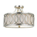 Libby Langdon for Crystorama Graham 3 Light Antique Silver Ceiling Mount