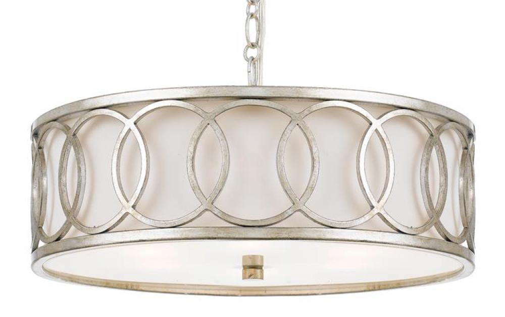 Libby Langdon for Crystorama Graham 6 Light Antique Silver Chandelier