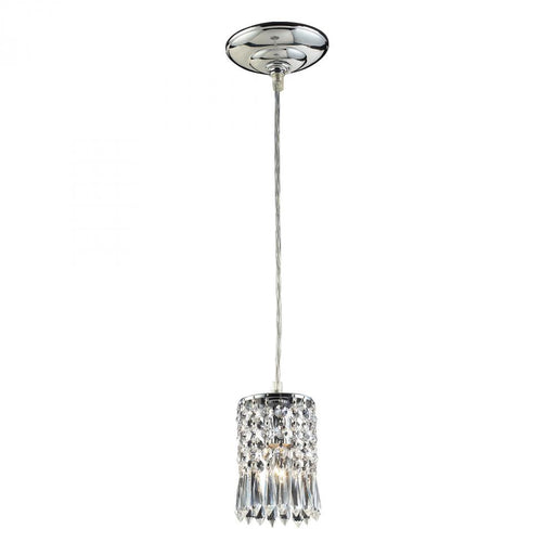 Optix 1-Light Mini Pendant in Polished Chrome with Clear Crystal