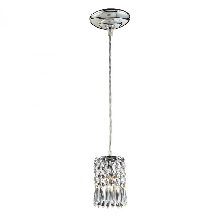 Optix 1-Light Mini Pendant in Polished Chrome with Clear Crystal